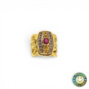 Anello Oro Giallo con Pietre