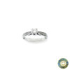 Anello Solitario Oro Bianco con Diamanti 0,16 Ct