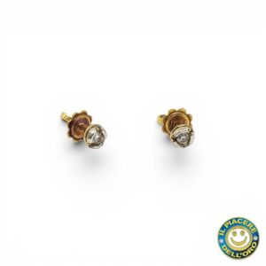 Orecchino Oro Giallo e Bianco con Diamantini