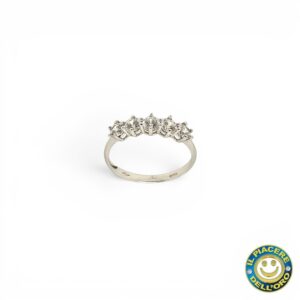 Anello Riviere Oro Bianco con Zirconi
