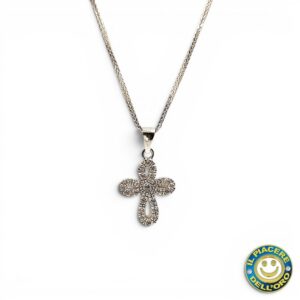 Collana Oro Bianco con Croce