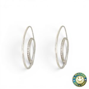 Orecchini Oro Bianco con Zirconi
