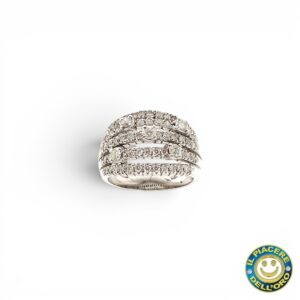 Anello Oro Bianco con Diamanti