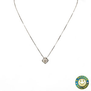 Collana Punto Luce Oro Bianco con Diamante 0.30 Ct