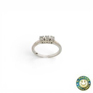 Anello Trilogy  Oro Bianco con Diamanti