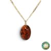 Collana in Oro Giallo con Ciondolo in Resina Arancio
