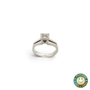 Anello Oro Bianco  con Moissanite